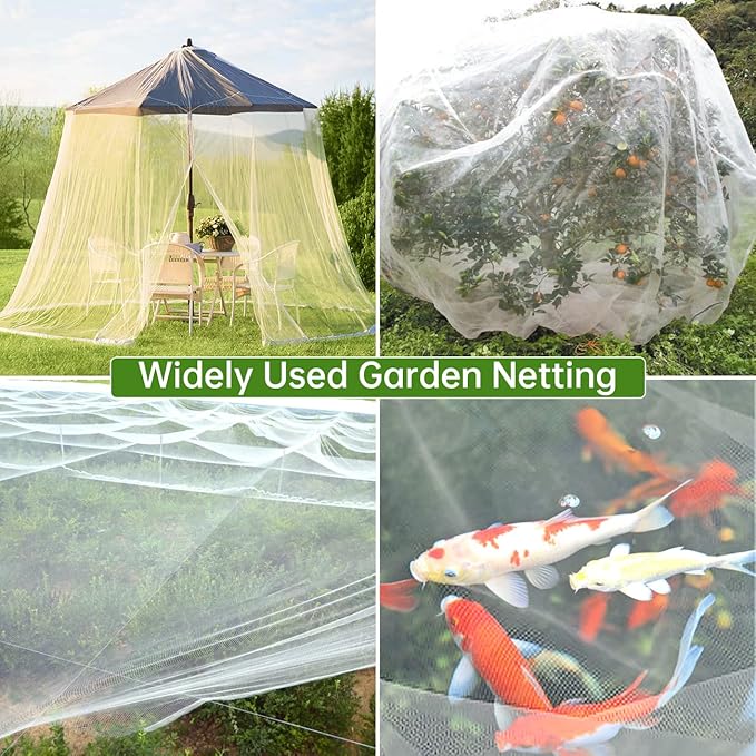 Garden Netting 10x20FT 2 Pack Ultra Fine Mesh, Insect Barrier Bird Netting for Garden Protection, Insect Bug Netting Garden Net for Protecting Plants Vegetables Flowers Fruits