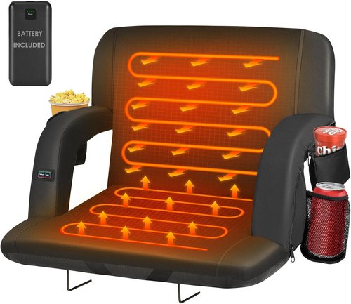 HOPERAN Heated Stadium Seats - Dual-Sided Bleacher Chair with Back Support & 20000mAh Power Bank