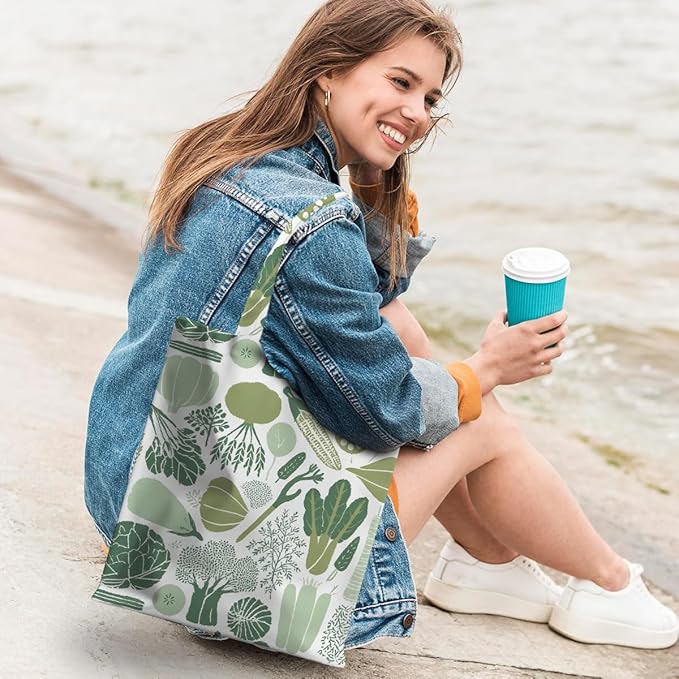 Animal Plant Tote Bag SeaTurtle Butterfly Cat Elephant Gifts Lemon Vegetable Themed Gifts Beach Bag for Camping