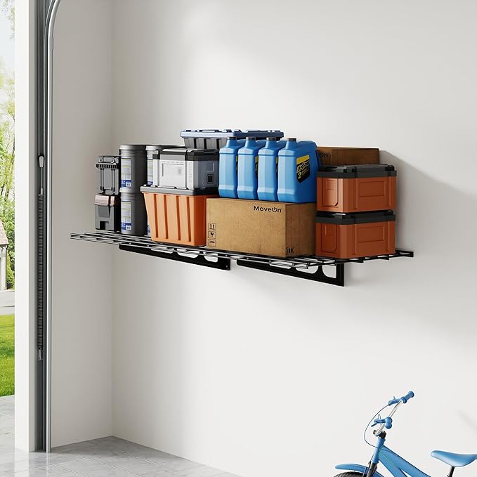 FLEXIMOUNTS 2x4ft Garage Shelving Wall-Mounted, Holds Up to 200 lbs, Garage
