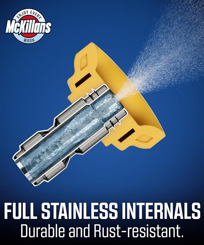 McKillans® 2026 Soft Pressure Washer Nozzle Tips - Fast Rinse - New Spray Angles 60° 50° 40° 25° 15° - Easy-Grip Design - 304 Stainless Steel - 1/4" Quick Connect - Power Washer Tips Set (2.5 Orifice)