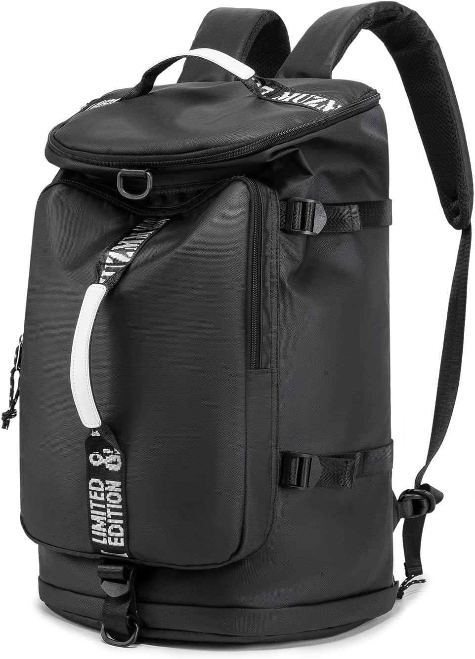 Skiennix Gym Duffle Bag - Waterproof 40L Large Capacity Backpack for Hiking & Travel | Black