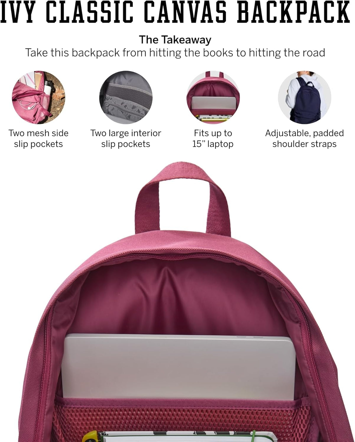 Victoria's Secret Classic Canvas Backpack - Stylish Black Bag for Women | One Size