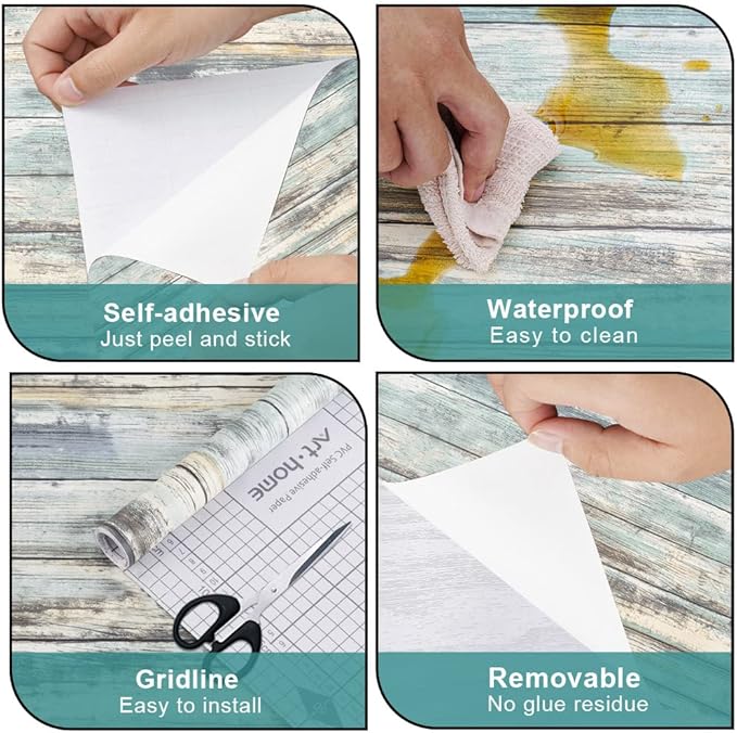 Arthome 17x78.7'' Rustic Wood Contact Paper Peel and Stick Self-Adhesive