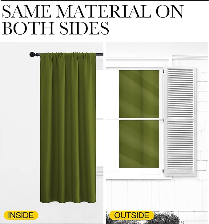 NICETOWN Kitchen Curtains, Short Blackout Curtains & Drapes, Thermal Insulated