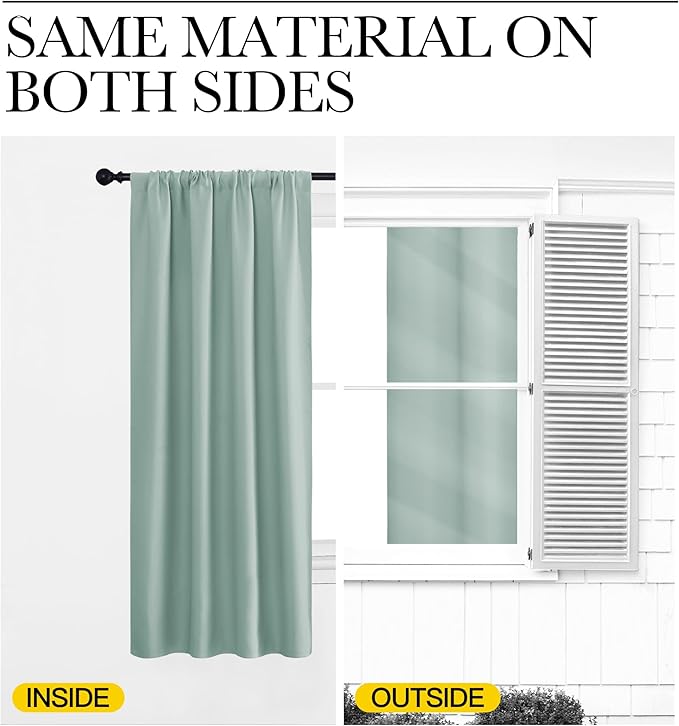 NICETOWN Curtains for Living Room 2 Panels, Rod Pocket Thermal Drapes for