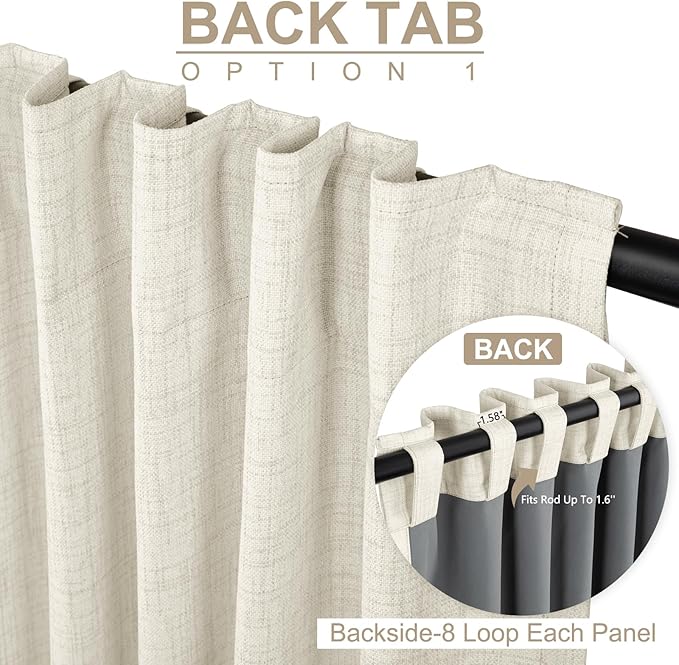 100% Blackout Shield Linen Blackout Curtains