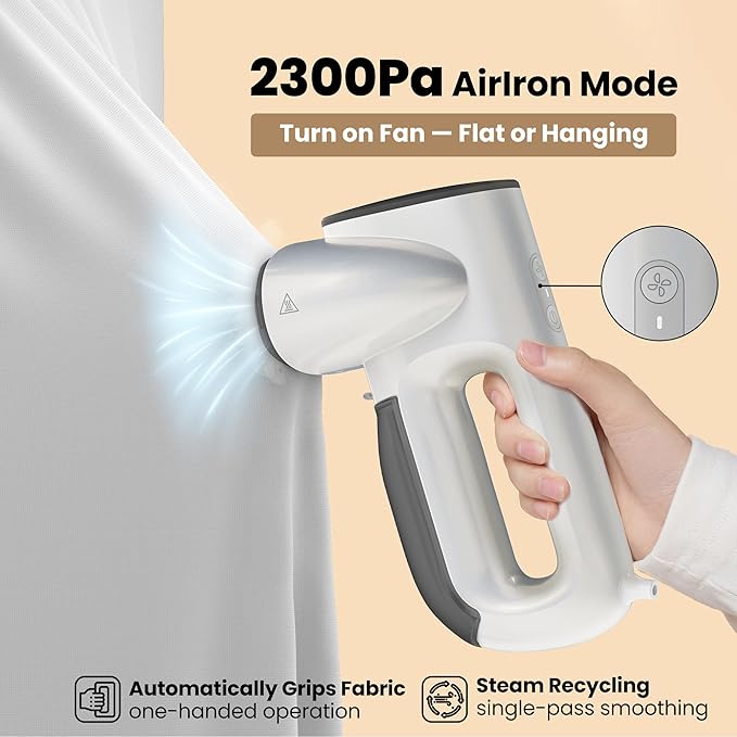 Neakasa Magic 1 Vacuum Steamer, Handheld Travel Garment Steamer for Clothes, 2300Pa Suction for Fabric Grip, Featuring Exclusive AirIron Technology (for 110-120V Use)