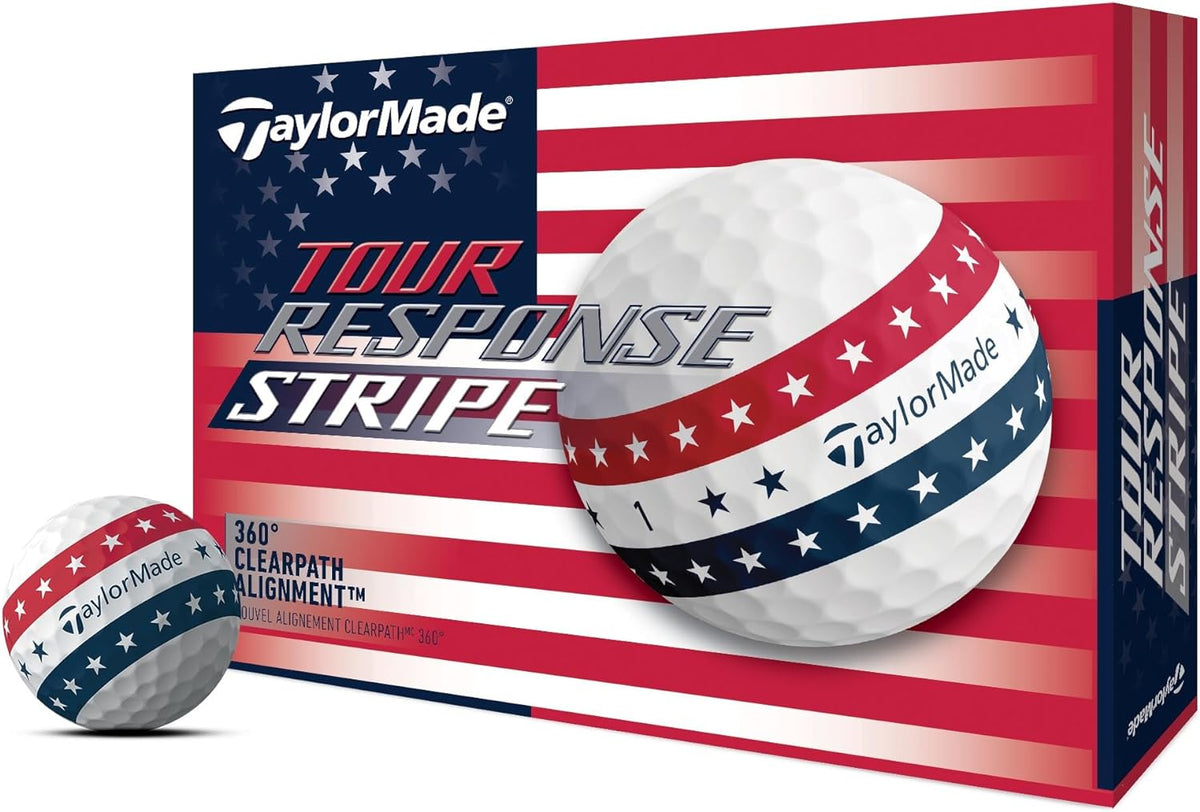 TaylorMade Golf Tour Response Stripe Golf Balls - USA Edition | One Dozen Premium Balls