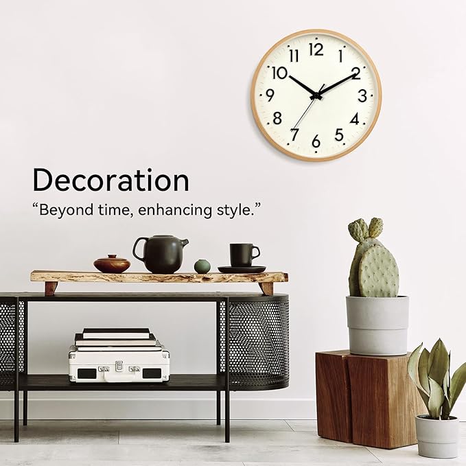 Mosewa Wall Clock 8 Inch, Battery Operated Silent Non-Ticking Modern Analog
