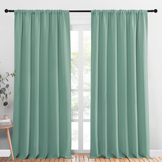 NICETOWN 2 Panels Blackout Curtains, Rod Pocket Thermal Insulated Drapess