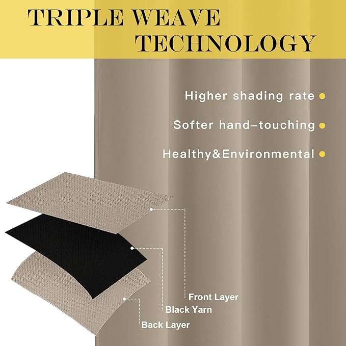 NICETOWN Blackout Patio Curtains 100 x 95 Inches Long