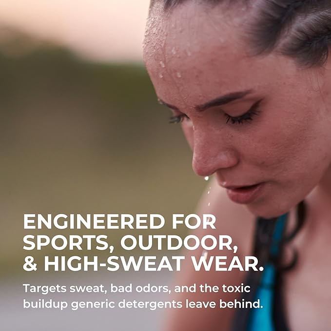 SWEAT X Original Activewear Laundry Detergent Liquid - Natural Washing Detergent for Activewear & Gym Clothes - Non Toxic Laundry Detergent for Sensitive Skin - Concentrated, 45 Loads (4 Bottles)
