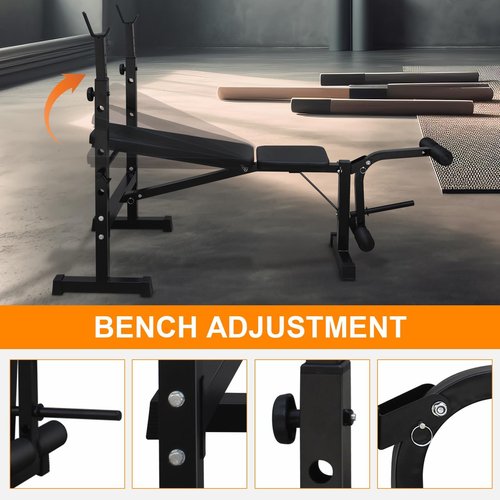 Olympic Adjustable Weight Bench Set,Bench Press With Squat Rack, Olympic Weight Bench for Home Gym, Workout Bench With Preacher Curl Pad and Leg Developer