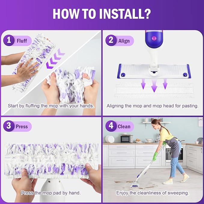15 Pack Disposable Moping Pads Refills for Power Mop??? Multi-Surface Mop and PowerMop??? Wood Mop, Replacement Mop Pads for Floor Cleaning