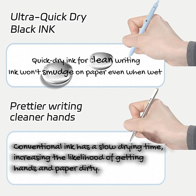 6Pcs Gel Pens 0.5mm Fine Point Black Ink Pens With Smooth Writing,Quick Dry Pens For Journaling,Valentines Day Office Writing Supplies for Women Nurse(Macaron)
