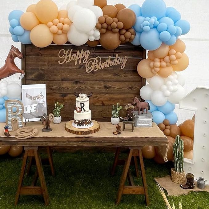 Blue and Brown Party Balloons 50pcs 12 Inch brown blue Latex Balloons for Party Decoration Weddings, Backyard Gatherings, Cocktail Parties Holiday Events Decoration