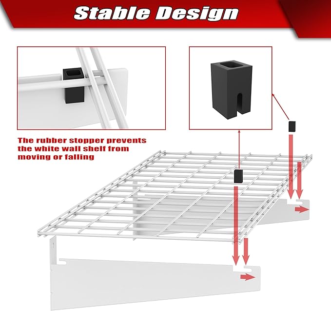 WALMANN 2 Pack Garage Wall Shelves, 45x15 inch Wall Mounted Storage Shelves