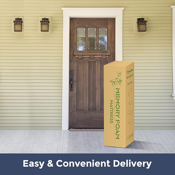 Queen Mattress, 10 Inch Memory Foam Mattress in a Box with Breathable Bamboo Cover, Green Tea Mattress Queen Size Made in USA for Cool Sleep & Pressure Relief, Medium Firm, CertiPUR-US Certified