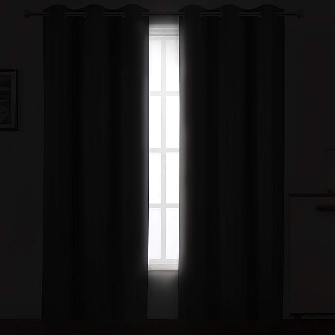 LEMOMO Frost Grey Blackout Curtains 34 x 84 Inch Length/Set of 2 Curtain