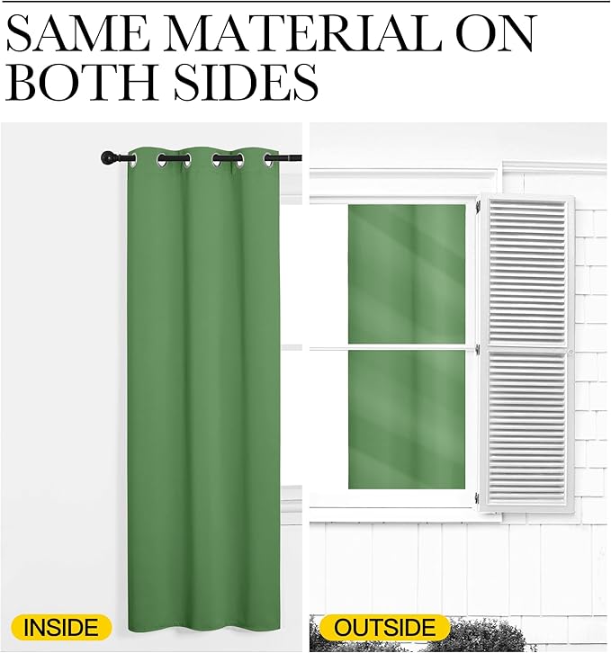 NICETOWN Froest Green Blackout Curtains 45 inches Length
