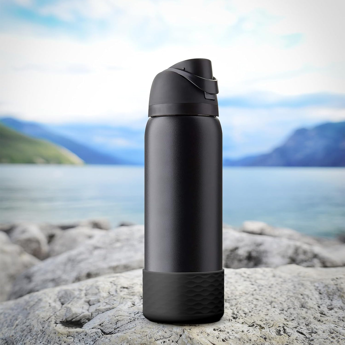 Yoelike 2 PCS Wave Silicone Water Bottle Boot - Anti-Slip Protective Sleeve for Owala | Dishwasher Safe, BPA Free