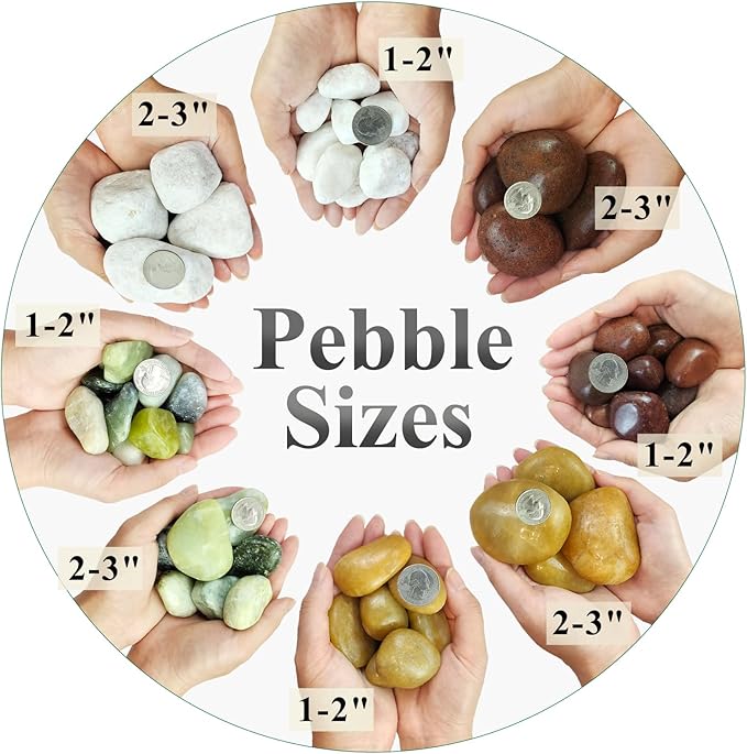 FANTIAN 40 lbs Yellow River Rocks for Landscaping, 1-2 Inch Polished Pebbles for Indoor Plants, Decorative Rocks Stones for Fish Tank, Vases, Aquariums, Fountains, Pathways, Backyard and Garden