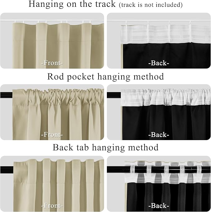 RYB HOME Extra Wide Blackout Curtain