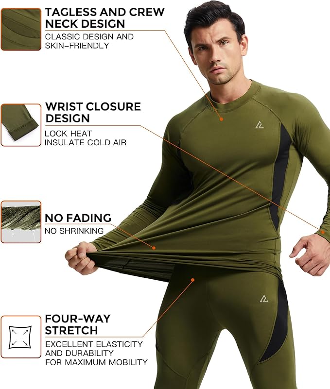 CL convallaria Thermal Underwear Long Johns Set Mens Winter Gift Hunting Gear Sport Base Layer Bottom Top