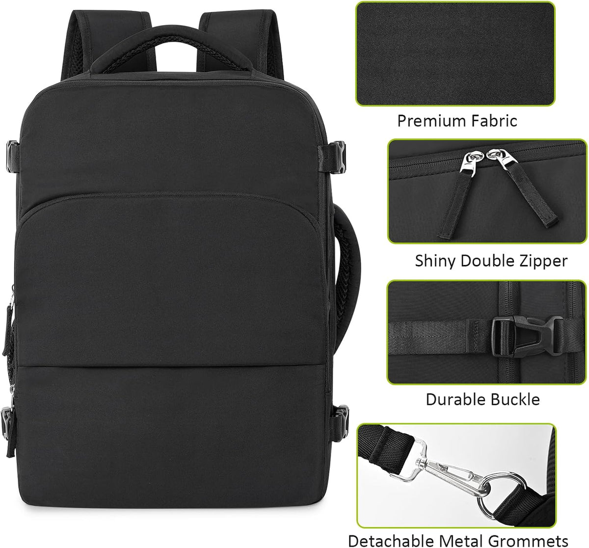 Snoffic Travel Backpack - Waterproof Laptop Bag with USB Charging Port | 17-Inch, Flight Approved