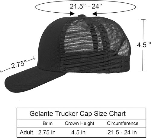 Gelante Mesh Trucker Baseball Cap - Structured Front Panel for Comfort | Adjustable Snapback Design
