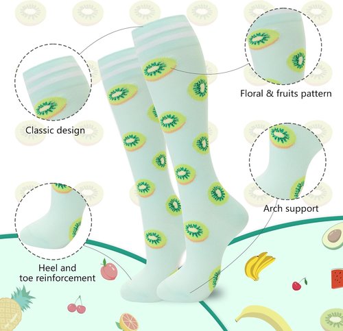 Fenglaoda Compression Socks - Support Circulation for Men & Women | 6 Pairs for Travel & Work