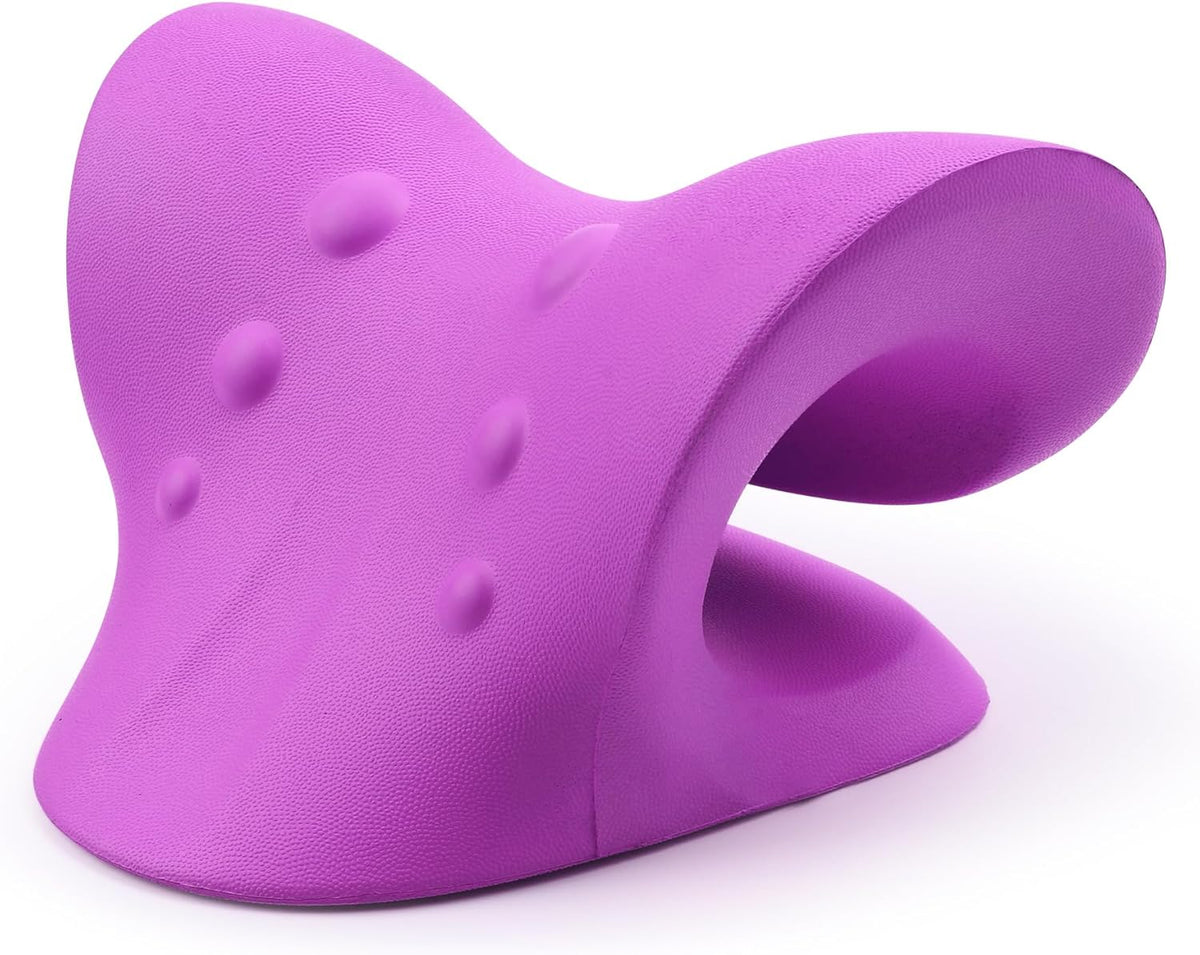 RESTCLOUD Neck and Shoulder Relaxer - Cervical Traction Device for TMJ Pain Relief | Chiropractic Pillow (Purple)