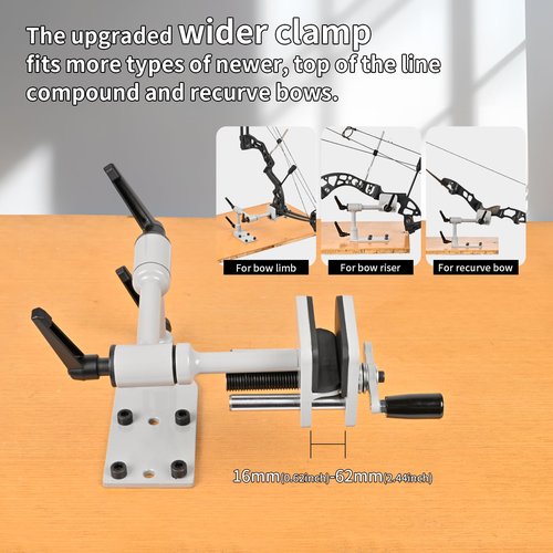 SOPOGER Bow Vise for Compound Bows - 360° Universal Adjustment Cross Bow Making Tool Compound Bow Press Recurve Bow Level Kit Archery Building Accessories for Arrow Rest & Sight Tuning