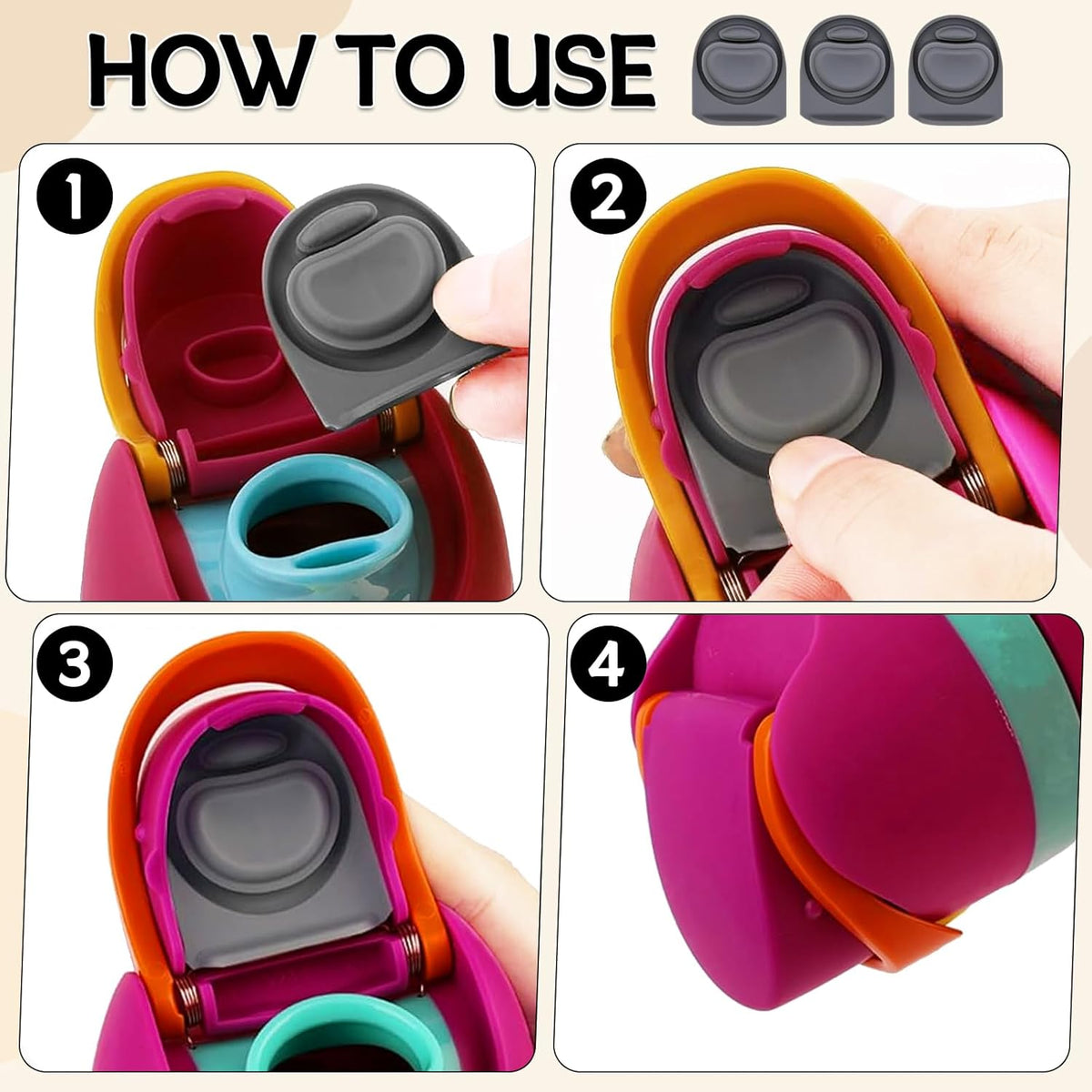 Owala | 3-Pack Replacement Rubber Stopper Seals for FreeSip Water Bottles - Durable Silicone Caps