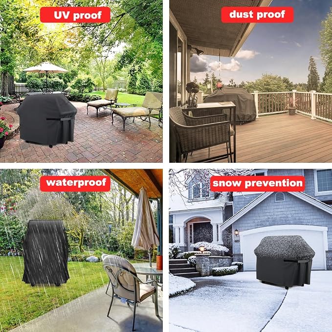Grill Cover, Small 32-Inch BBQ Grill Cover Heavy Duty Waterproof UV Resistant Tear Resistant for Outdoor Grill, Fit for Nexgrill Brinkmann Weber Char-Broil