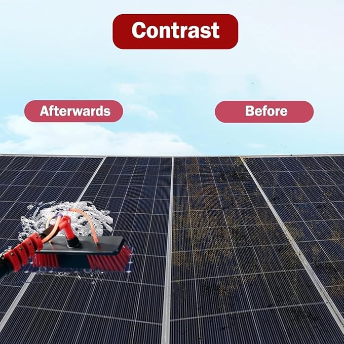 Telescopic Cleaning Brush, Multi-Purpose Water Spray Brush, Solar Panel Cleaning Equipment, Telescopic Hydrocleaner, 3.6m-10.8m, Roof Cleaning Tools Window Cleaner Kit(36FT/10.8M)
