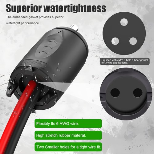 Minn Kota 70A Trolling Motor Plug & Receptacle - Watertight Heavy Duty Connector for 12-48V Systems