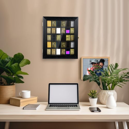 Silipull 30 Lighter Display Case Wall Mount Display Case for Lighter Detachable Wooden Cabinet W/98% UV Protection Acrylic Door Lockable Storage Box for Collection, 11.5x13.78x1.57 Inch, Black Finish