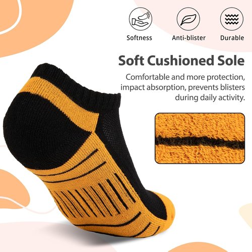 Heatuff Women's Athletic Ankle Socks - Cushioned Low Cut Running Socks | 7 Pairs