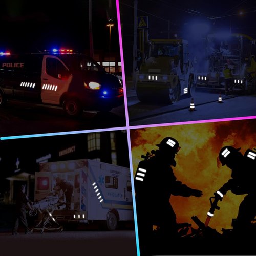 LOOM Reflective Stickers for Helmet - 6pcs Prism Gray | Waterproof Hi-Vis Decals for Night Riding