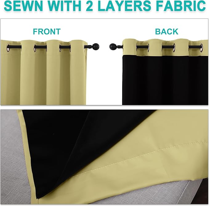 NICETOWN Total Shade Curtains and Draperies, Heavy-Duty Full Light Shading