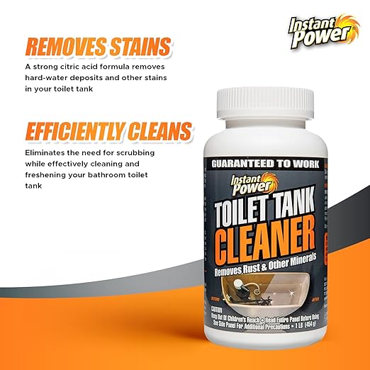 Instant Power Toilet Tank Cleaner ?€? Bathroom Toilet Cleaning Powder, Removes Rust and Other Minerals, No Scrubbing, 16 Oz