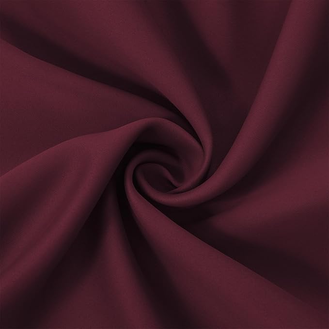 LEMOMO Burgundy Red Blackout Curtains 66 x 63 Inch Length/Set of 2 Curtain