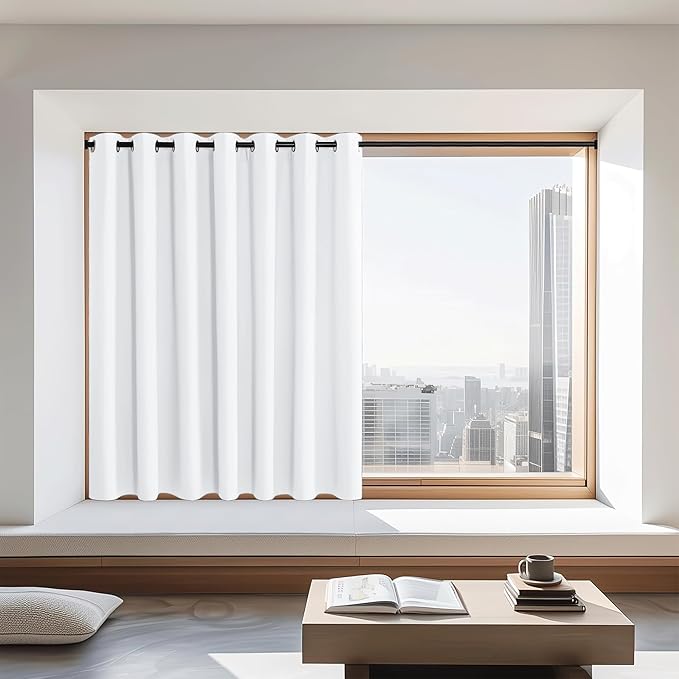 NICETOWN White Blackout Curtains 72 inches Long, Grommet Privacy Window