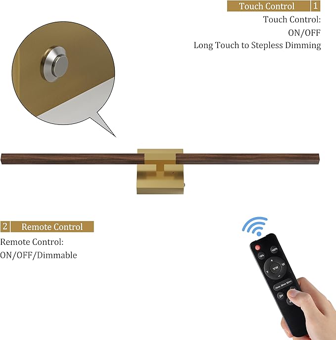 Rayogale 40 Inch Rechargeable Battery Operated Wall Sconce Set 2, 8000mAh