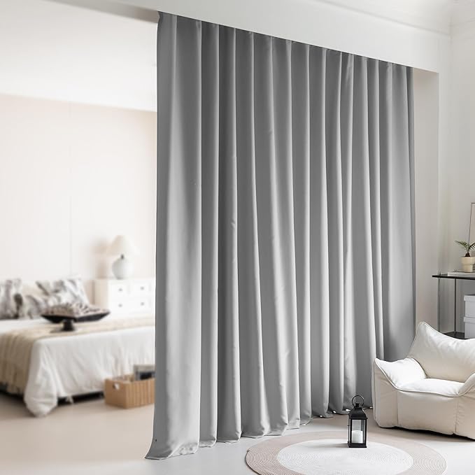 Room Divider Curtains, Back Tab Blackout Privacy Room Thermal Insulated Noise