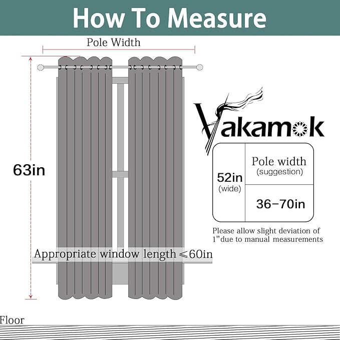 Yakamok Home Decor Thermal Insulated Full Blackout Drapes, 2-Layer Lined 100%