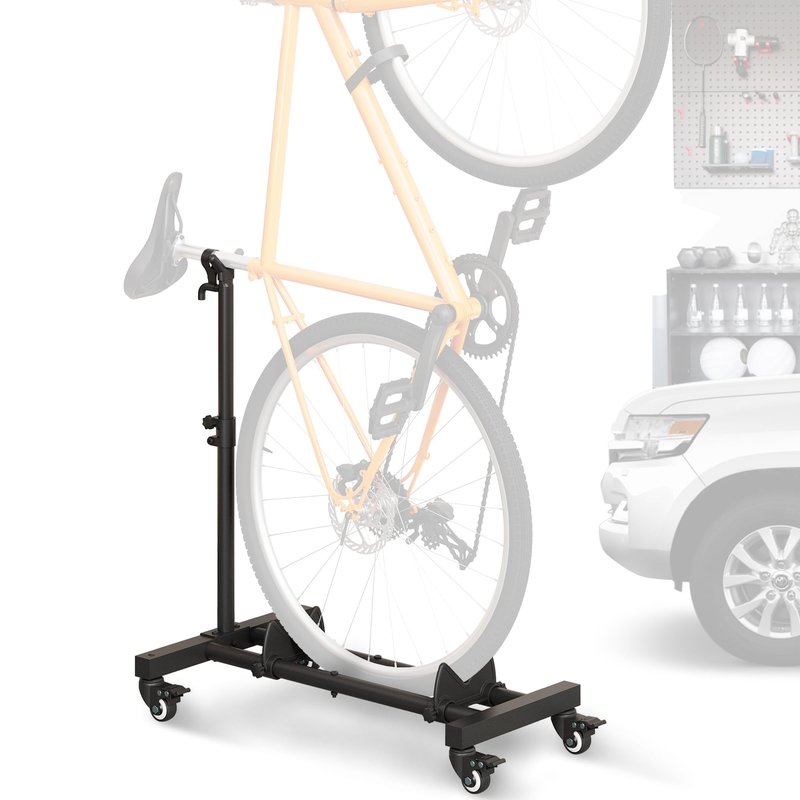 Sttoraboks Vertical Bike Stand, Freestanding Bike Rack Garage Storage Upright Bicycle Floor Stand Indoor Bike Holder with Adjustable Height for Garage & Apartment - for Wheels Sizes up to 29”