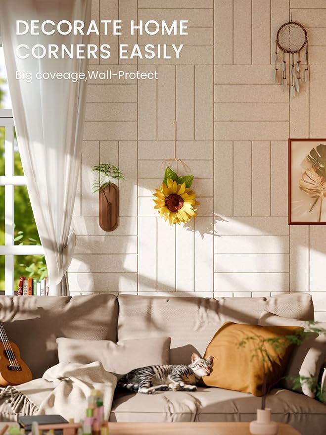Bumusty Large Cork Board Alternative-48 x 36" Felt Bulletin Board Tiles